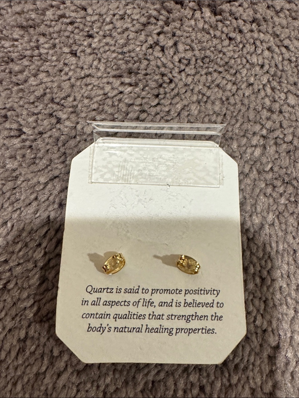 Shivam Green Quartz Gemstone 18K Gold Plated Stud Earrings Made In India - Picture 4 of 5